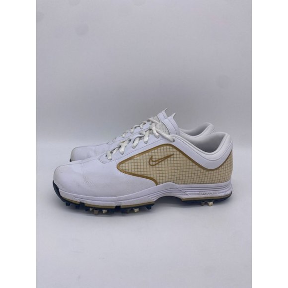 Nike Shoes Nike Shoes Womens 8 Whitegold Lunarlon Leather Golf Spikes Sneakers Ladies Poshmark